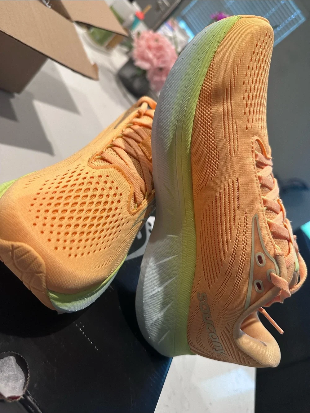 Saucony Peach and Yellow Women’s Sneakers